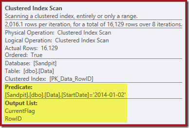 Clustered Index Scan Properties