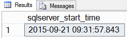 SQL Server start time