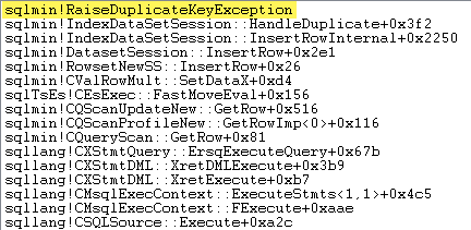 Duplicate Key Exception