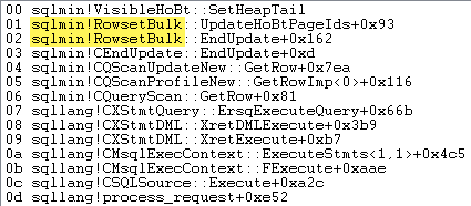 RowsetBulk call stack