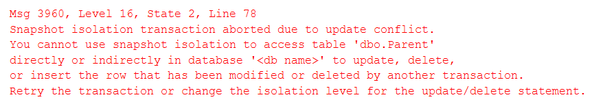 Update conflict due to foreign key validation